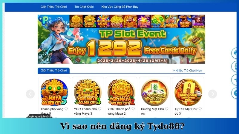 Vì sao nên đăng ký Tydo88?